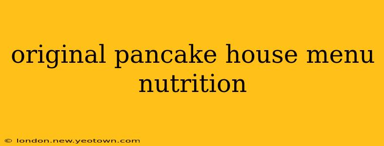original pancake house menu nutrition