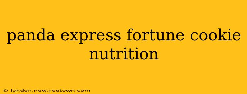 panda express fortune cookie nutrition