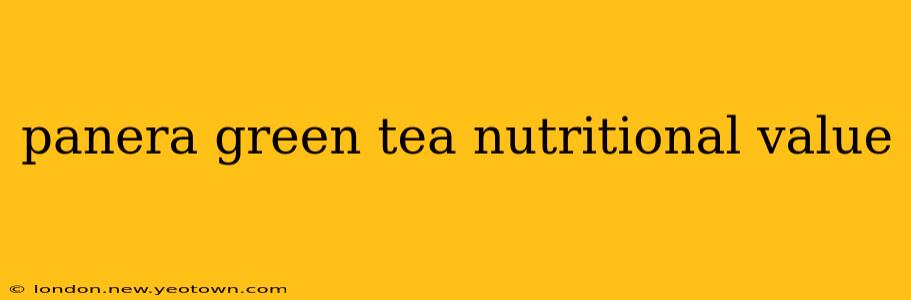 panera green tea nutritional value