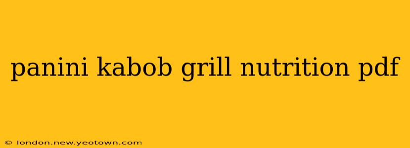 panini kabob grill nutrition pdf