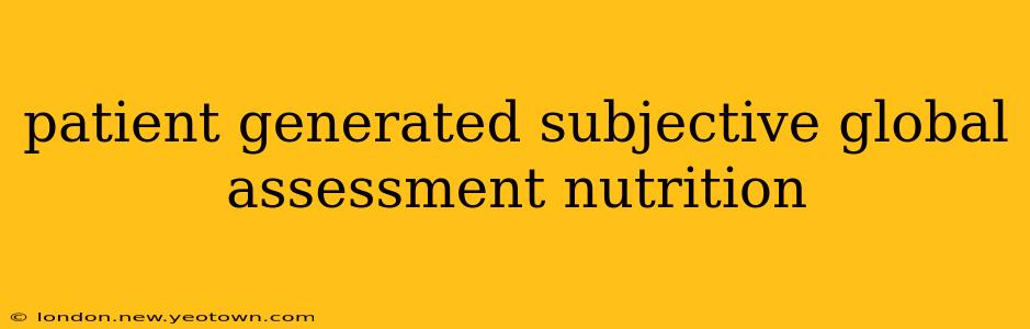 patient generated subjective global assessment nutrition