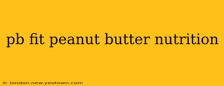 pb fit peanut butter nutrition
