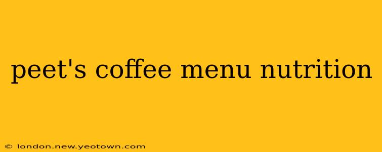 peet's coffee menu nutrition