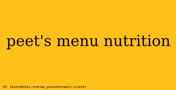 peet's menu nutrition