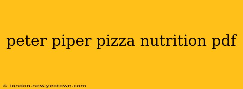 peter piper pizza nutrition pdf