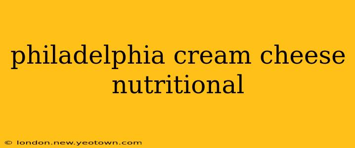 philadelphia cream cheese nutritional