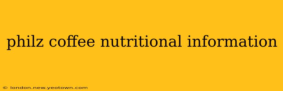 philz coffee nutritional information