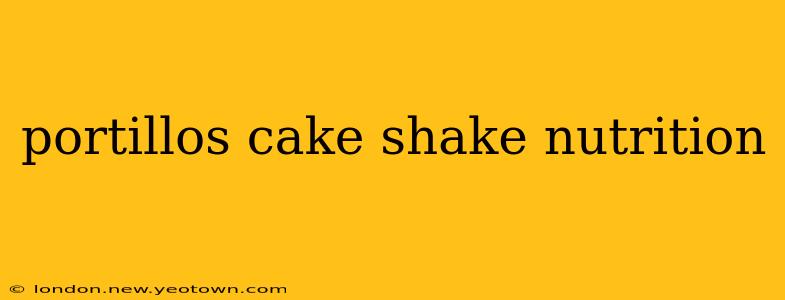 portillos cake shake nutrition