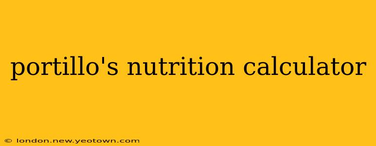 portillo's nutrition calculator