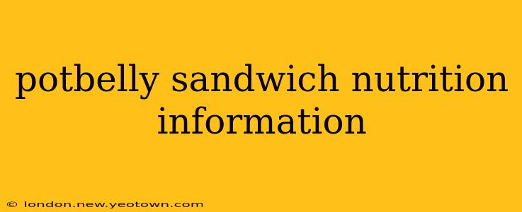 potbelly sandwich nutrition information