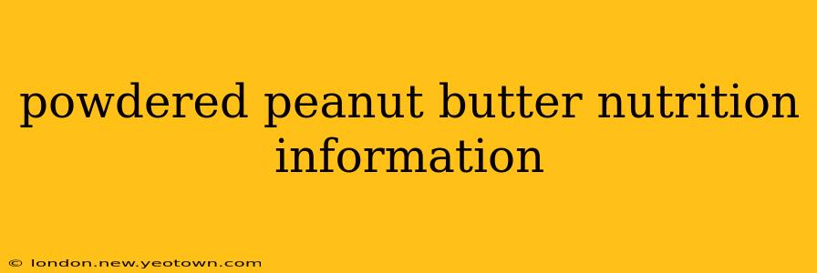 powdered peanut butter nutrition information