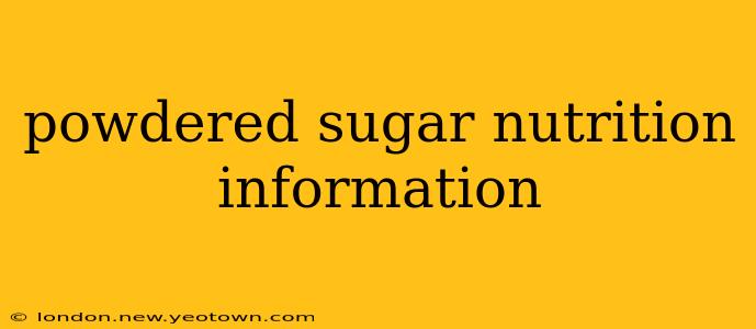 powdered sugar nutrition information