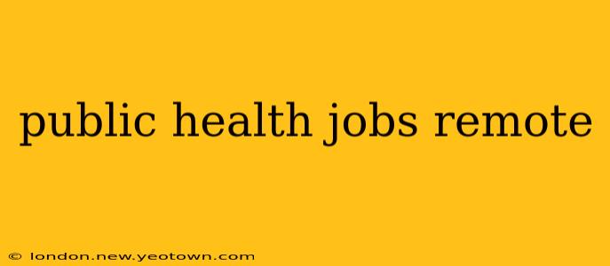 public health jobs remote