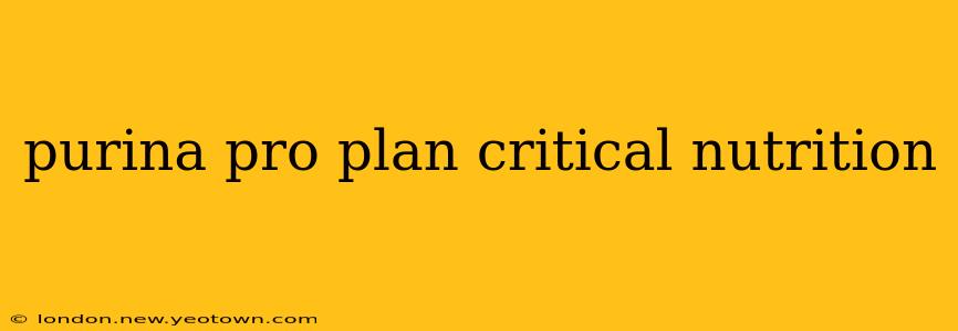 purina pro plan critical nutrition
