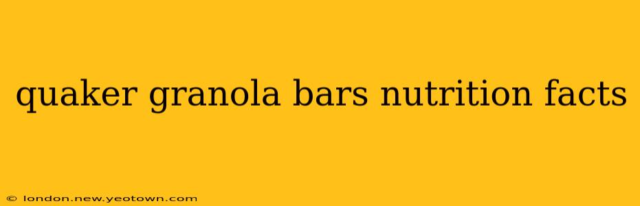 quaker granola bars nutrition facts