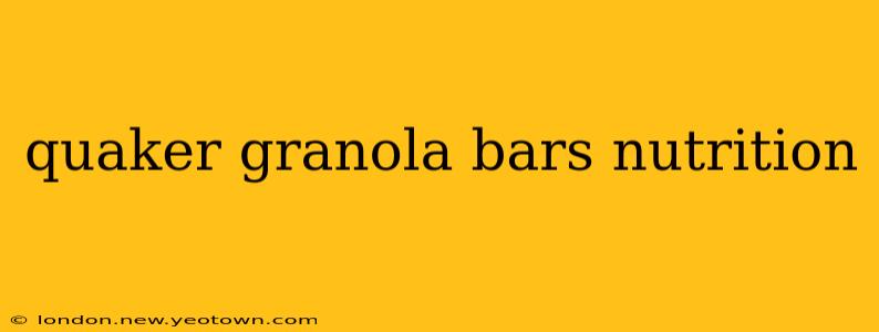 quaker granola bars nutrition