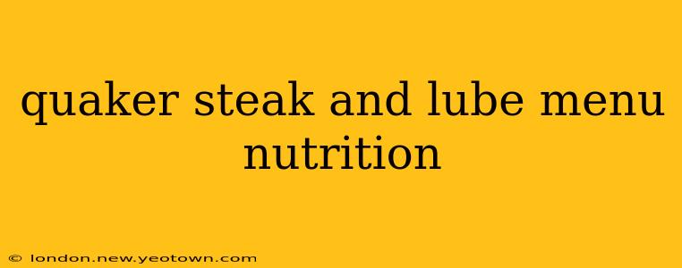 quaker steak and lube menu nutrition