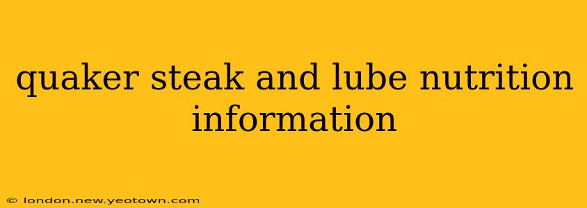 quaker steak and lube nutrition information
