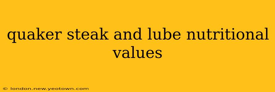 quaker steak and lube nutritional values