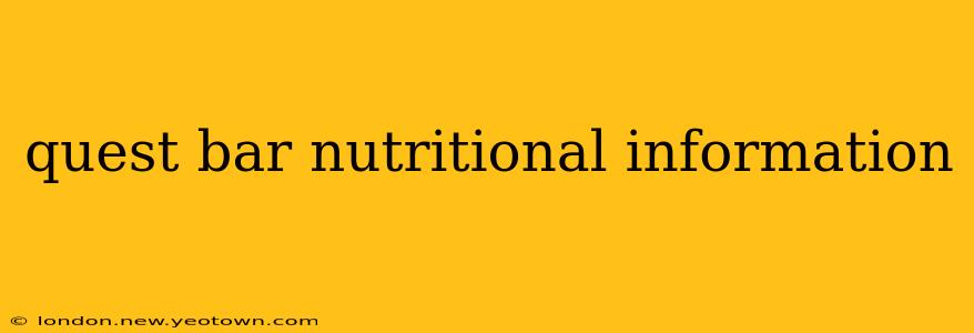 quest bar nutritional information