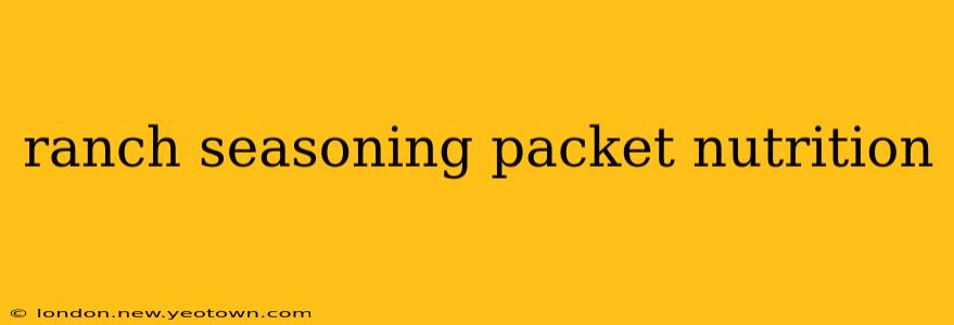 ranch seasoning packet nutrition