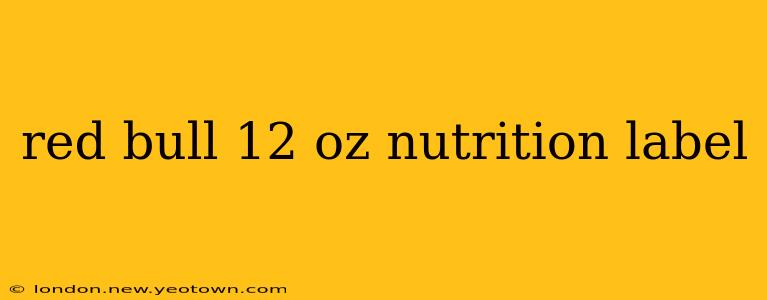 red bull 12 oz nutrition label