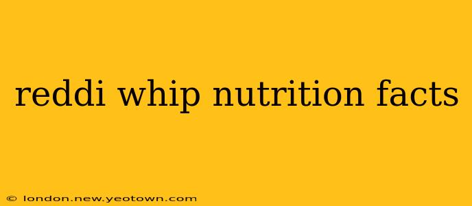 reddi whip nutrition facts