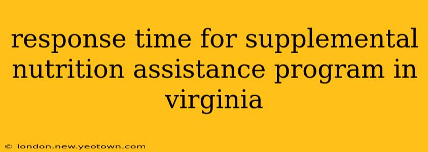response time for supplemental nutrition assistance program in virginia