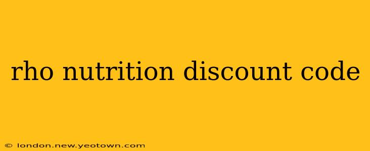 rho nutrition discount code