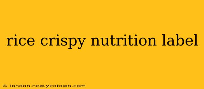 rice crispy nutrition label