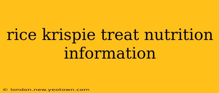 rice krispie treat nutrition information