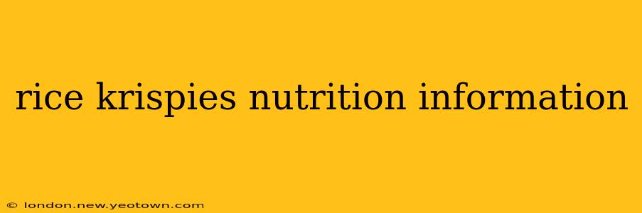rice krispies nutrition information