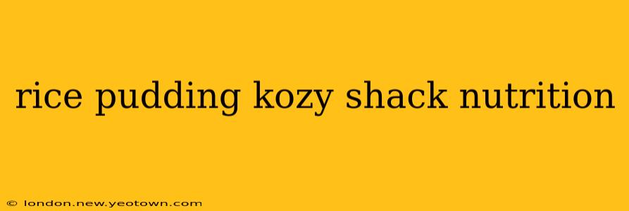 rice pudding kozy shack nutrition