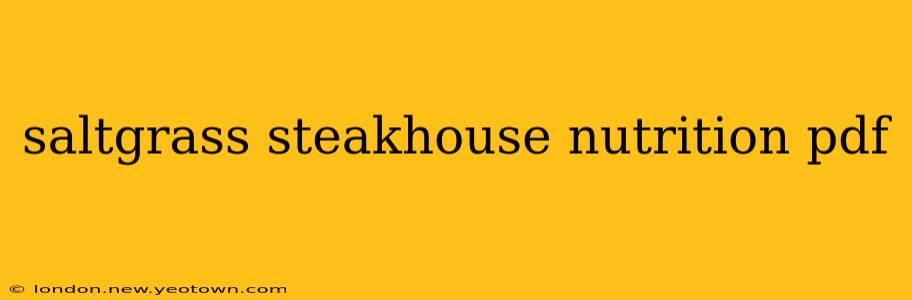 saltgrass steakhouse nutrition pdf