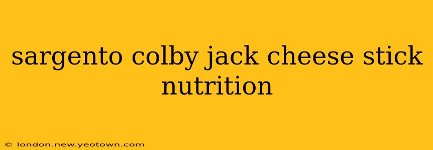 sargento colby jack cheese stick nutrition