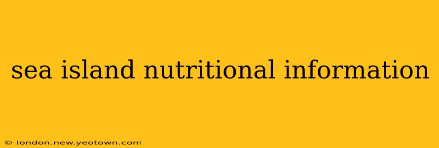 sea island nutritional information