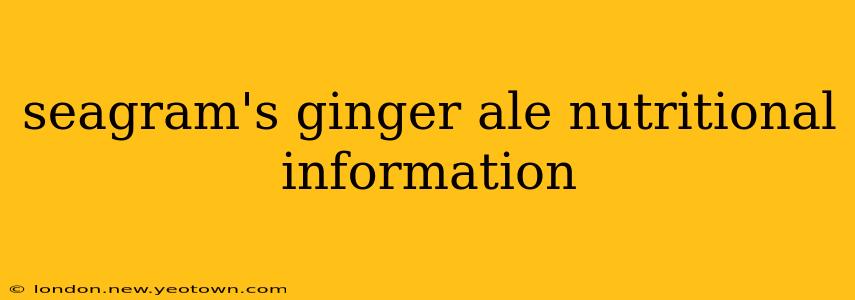 seagram's ginger ale nutritional information