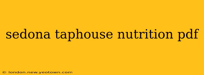 sedona taphouse nutrition pdf