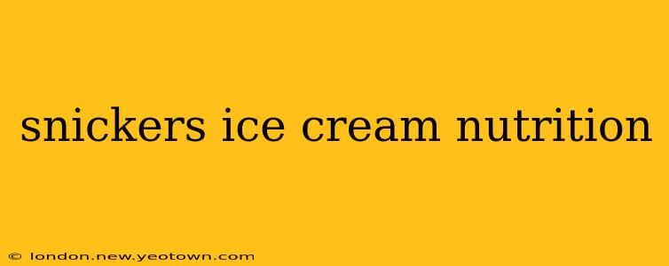 snickers ice cream nutrition
