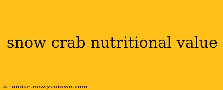 snow crab nutritional value