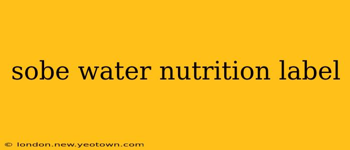 sobe water nutrition label