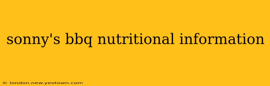 sonny's bbq nutritional information