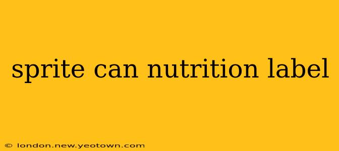 sprite can nutrition label
