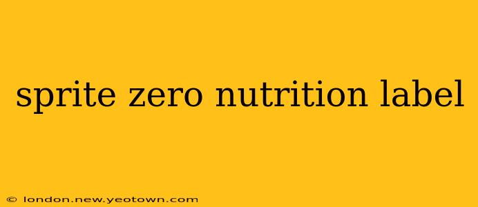 sprite zero nutrition label