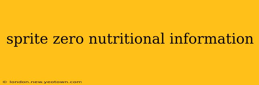 sprite zero nutritional information