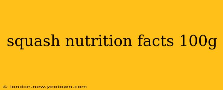 squash nutrition facts 100g