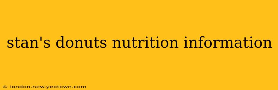 stan's donuts nutrition information