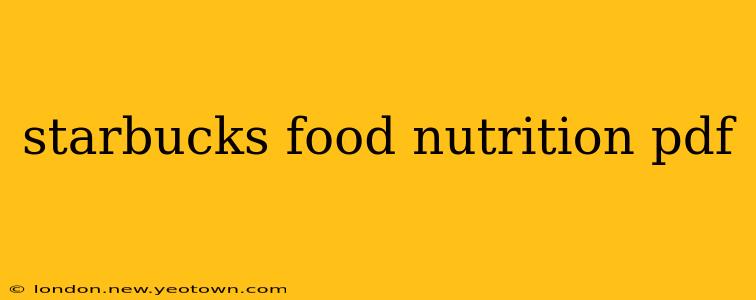 starbucks food nutrition pdf