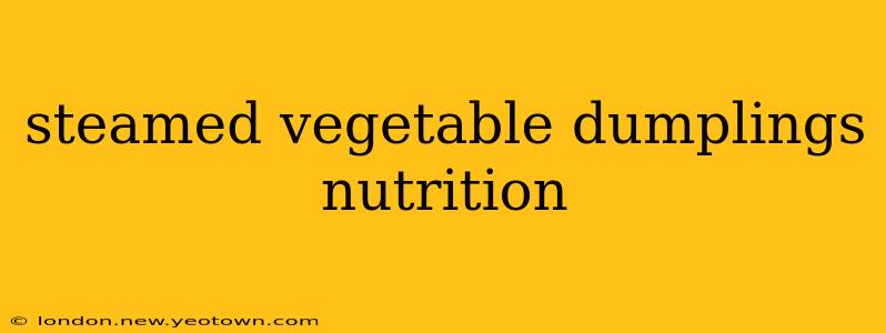 steamed vegetable dumplings nutrition