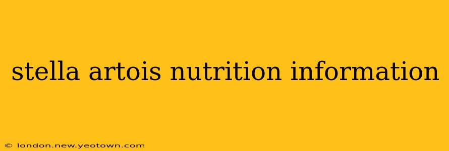 stella artois nutrition information